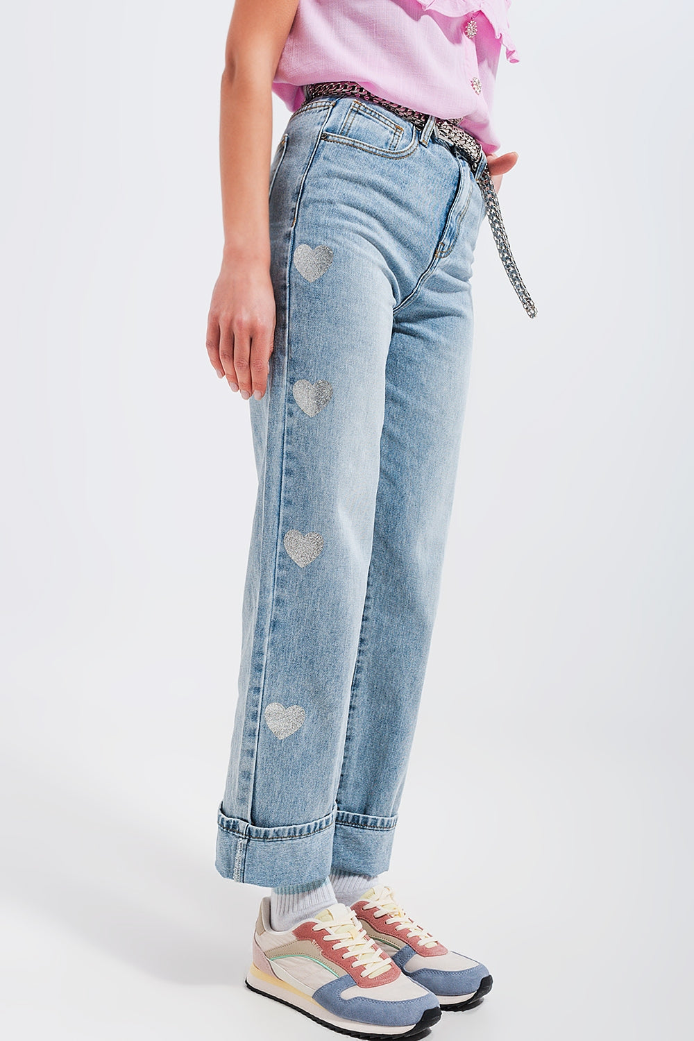 90s jean in heart print - Jeans