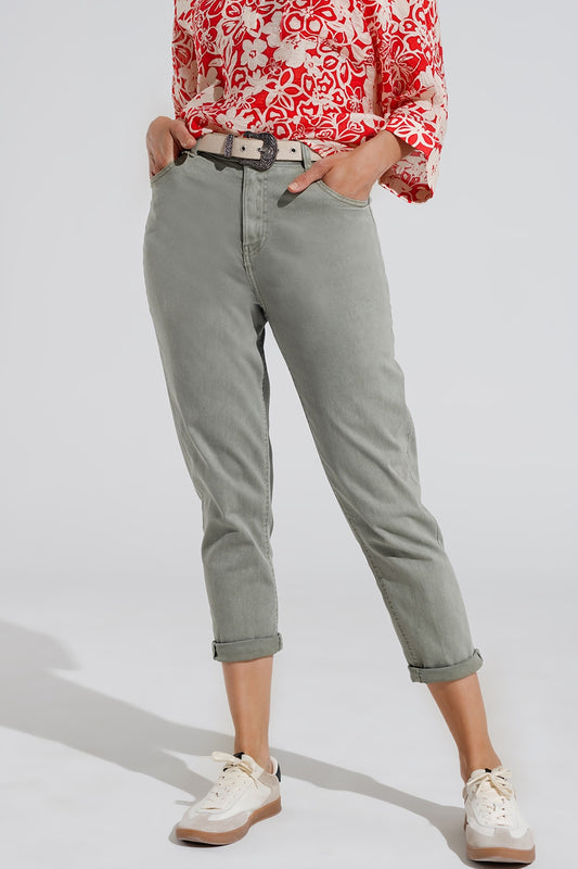 Ankle skinny Basic Jeans in kakhi - Jeans