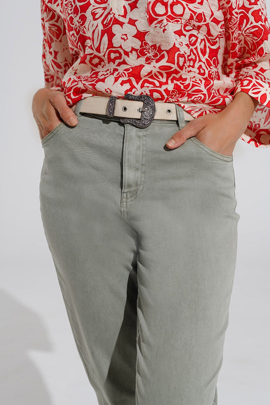 Ankle skinny Basic Jeans in kakhi - Jeans