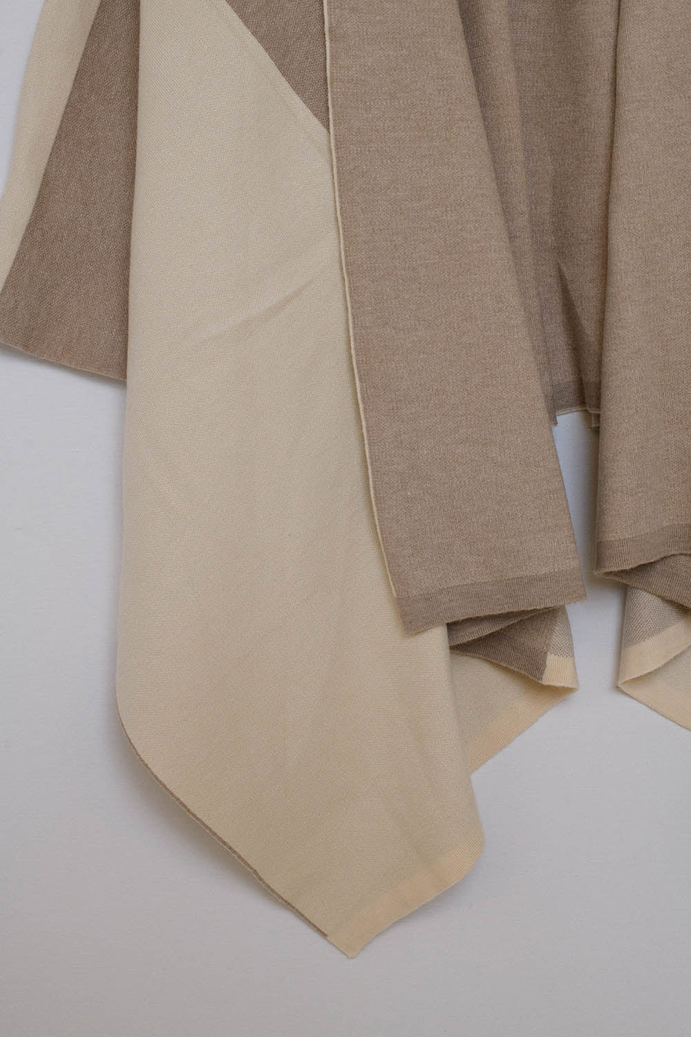 Asymmetrical poncho in light and dark brown - Ponchos