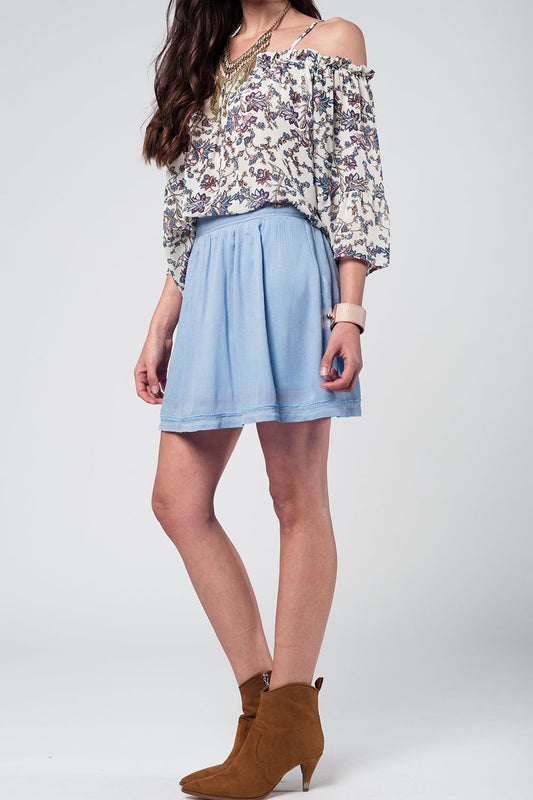 Aztec blue mini skirt - Skirts