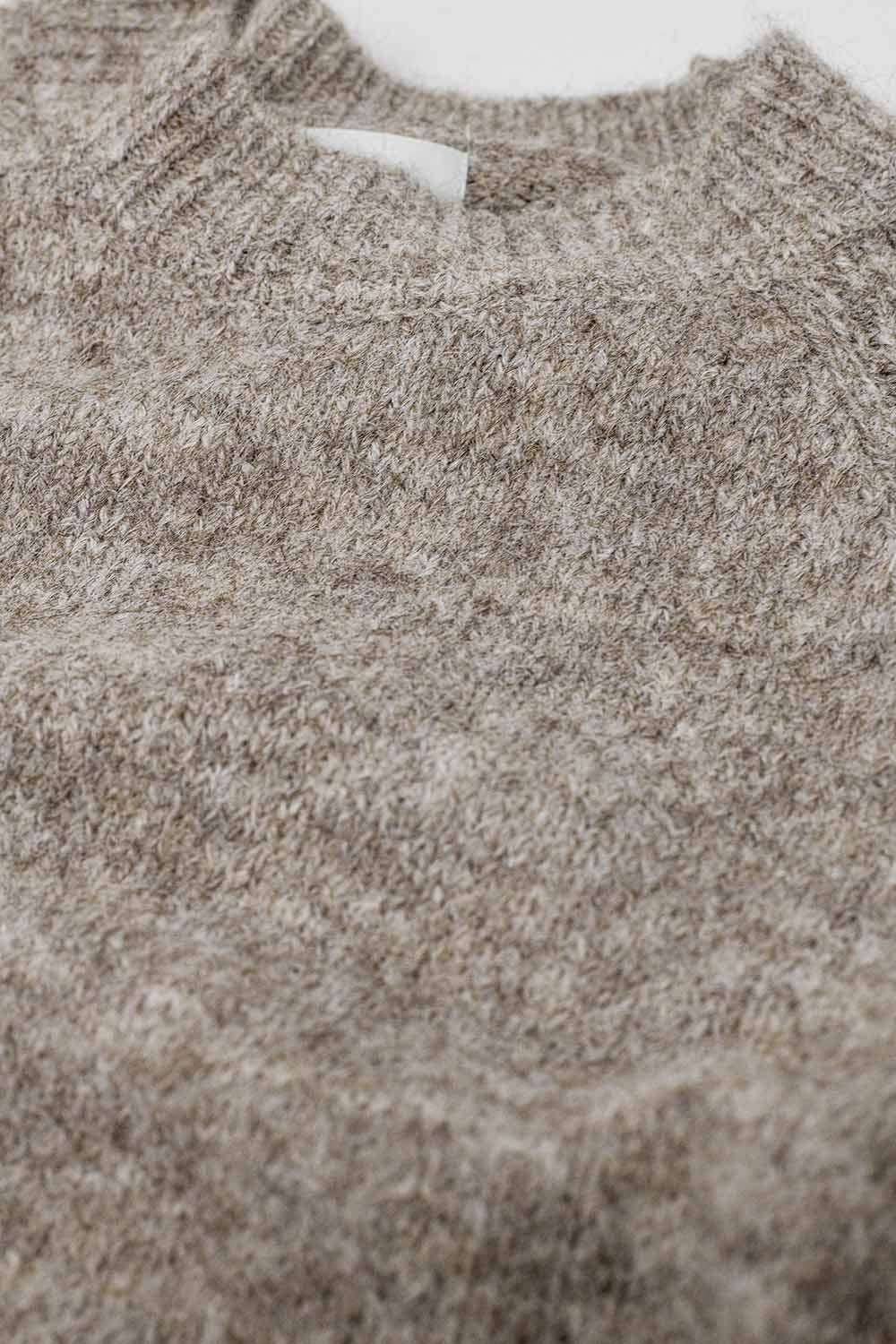 Basic Knited Crew Neck Sweater in beige color