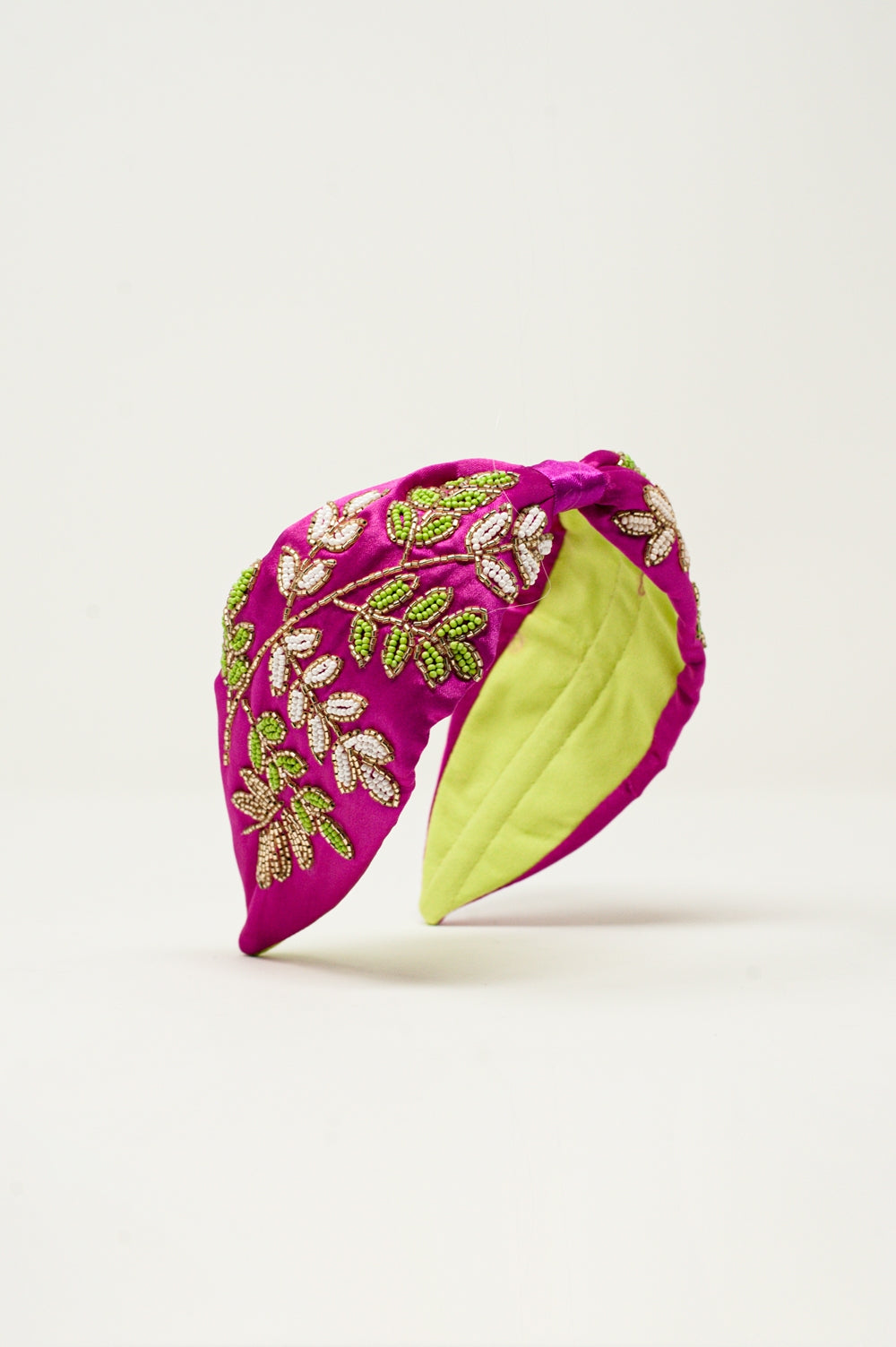 Beaded flower hair band in purple - Headbands