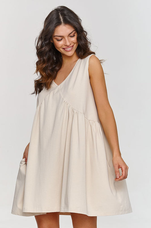 Casual Summer Daydress in Soft Beige beige one-size-fits-all - Dresses