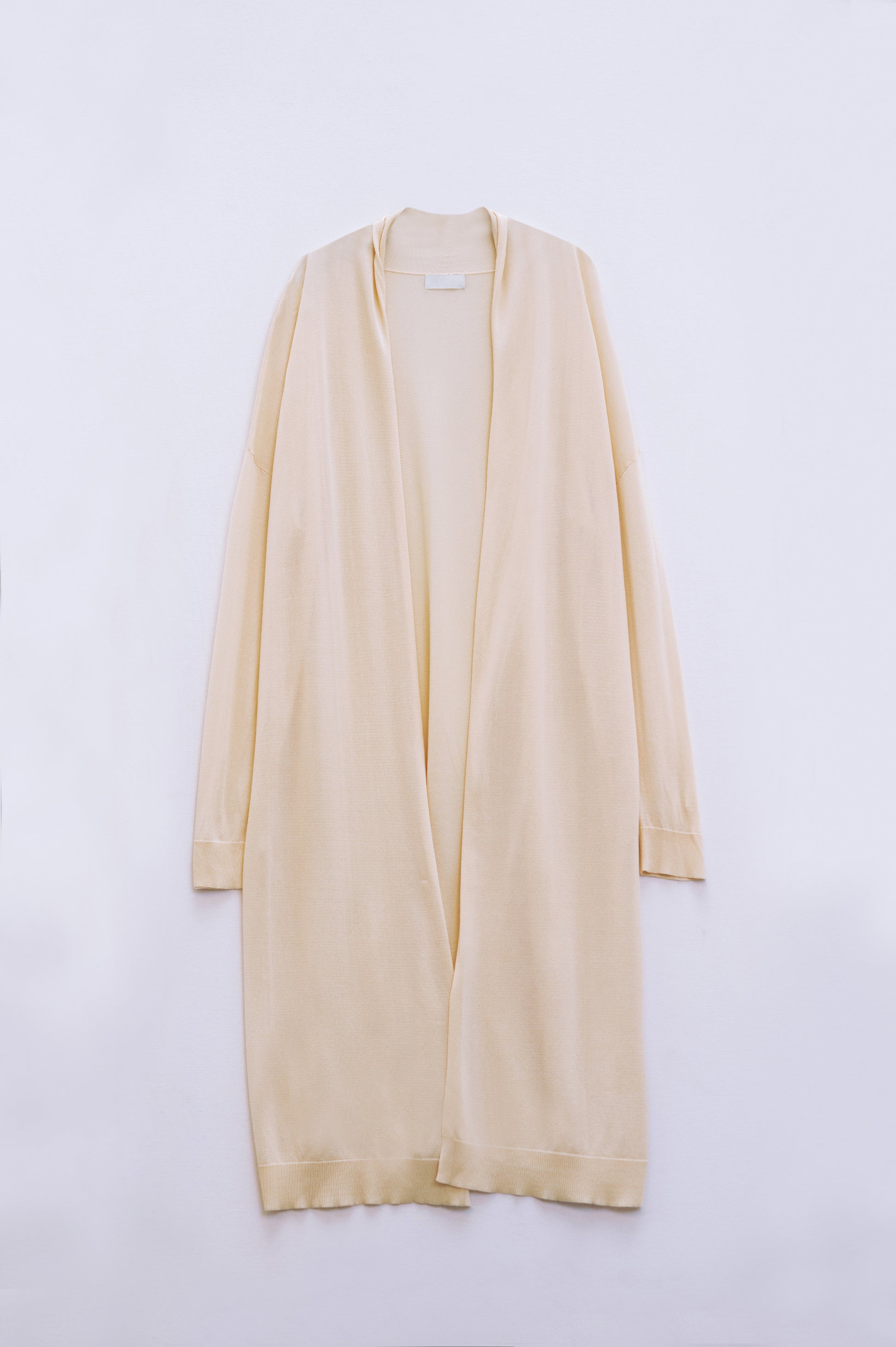 Beige Maxi Open Cardigan Long Sleeve - Cardigans