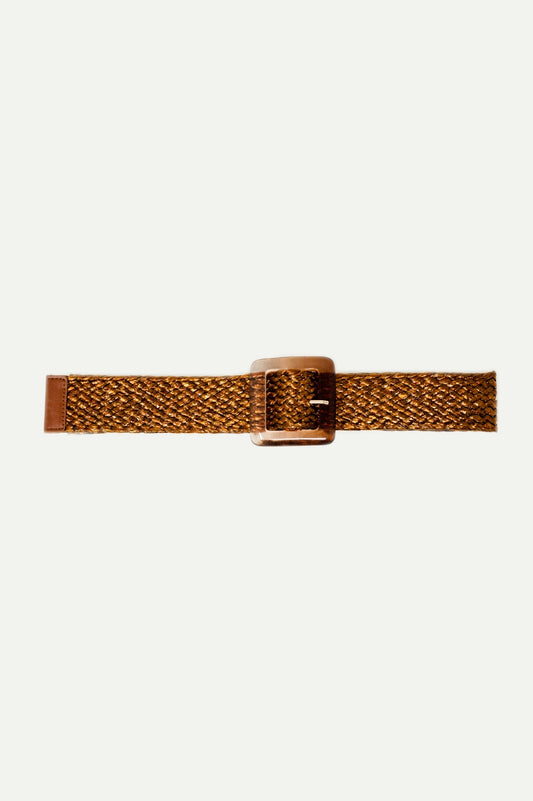 belt with resin buckle in brown - Belts