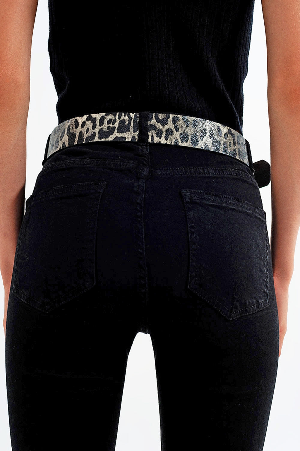 Black jagged hem skinny Stretch Jeans Q2 Jeans BoutiqueLua