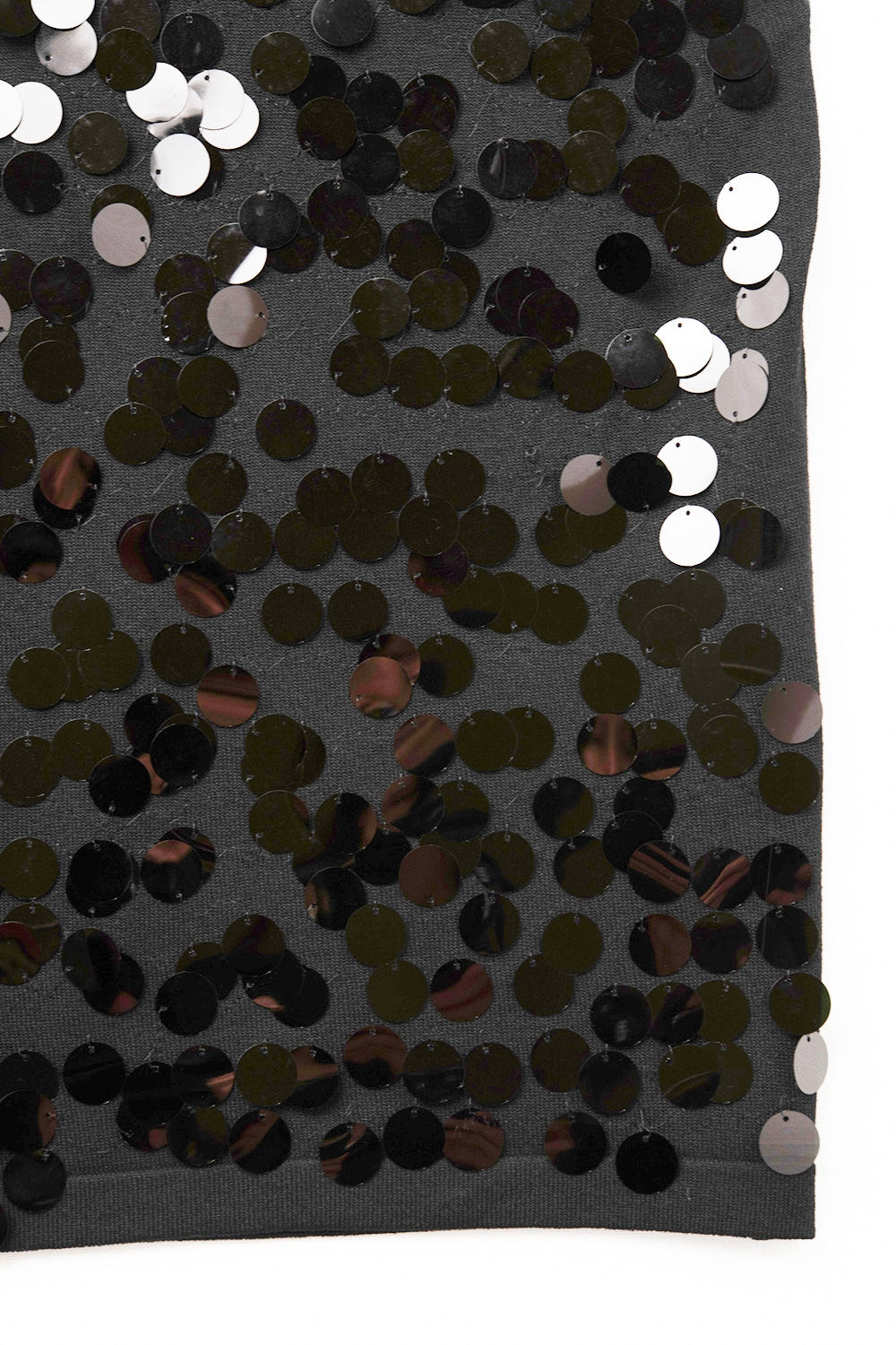 black knit top with sequin detail