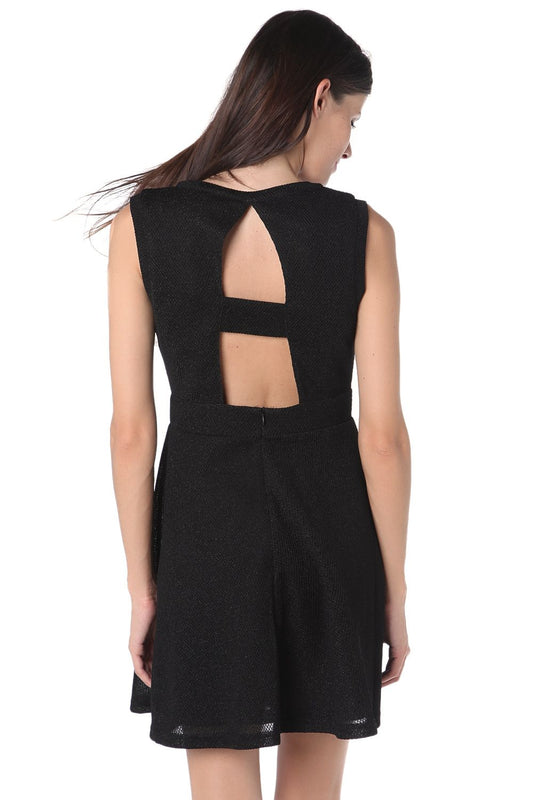 Black skater dress with cut-out back - Dresses