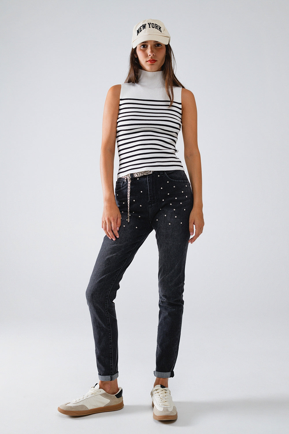 Black Skinny Jeans WIth Rhinestones Q2 Jeans BoutiqueLua