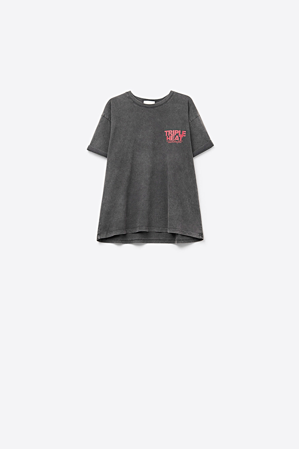 black wash fabric Short Sleeve TRIPLE HEAT LOGO T-shirt - T-Shirts