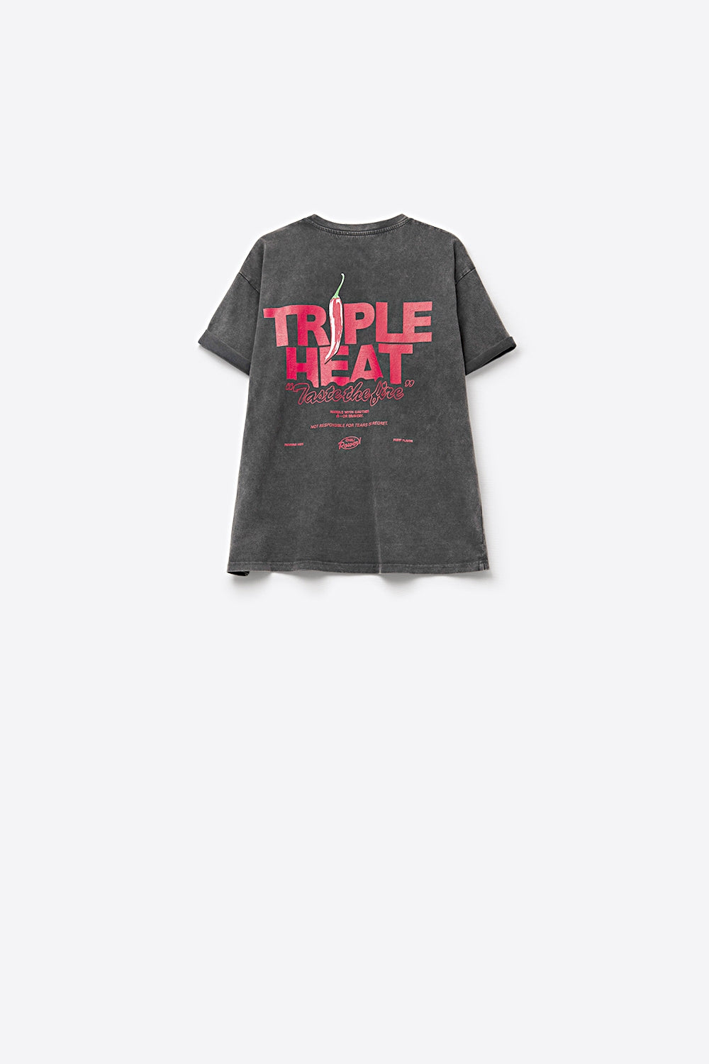 black wash fabric Short Sleeve TRIPLE HEAT LOGO T-shirt - T-Shirts