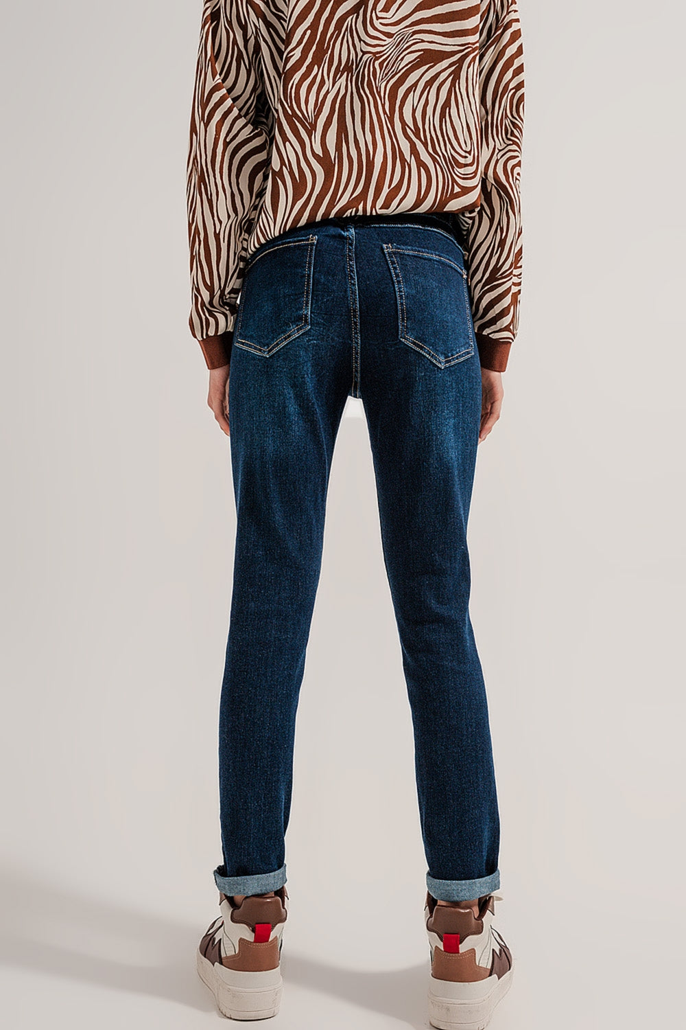 Blend cotton straight leg jeans in mid blue Q2 Jeans BoutiqueLua