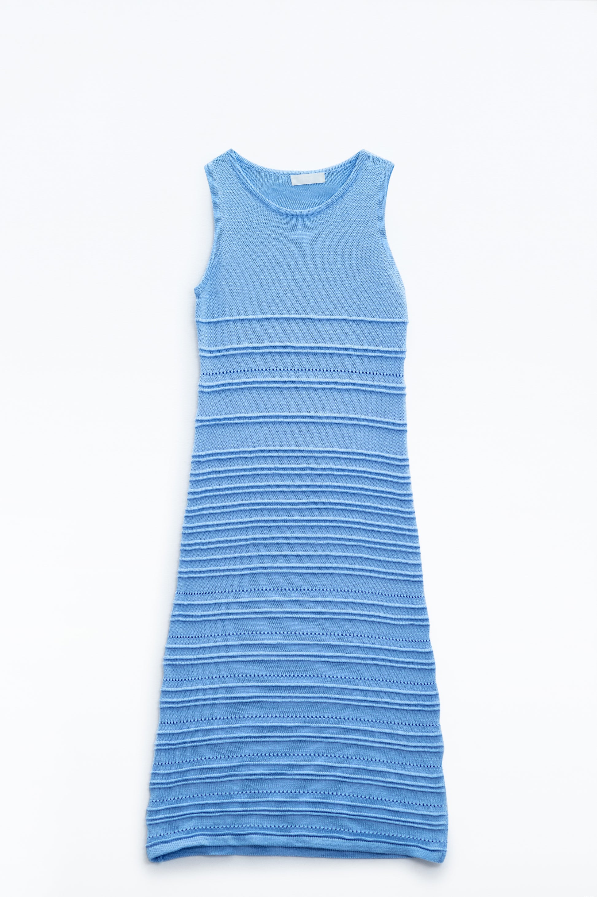 Q2 Blue Maxi Crochet Sleeveless Knitted Dress