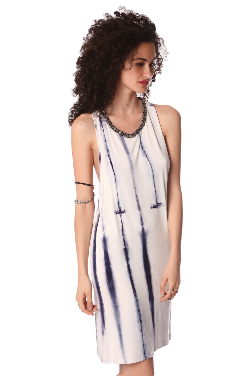 Blue slip dress in tie dye - Dresses