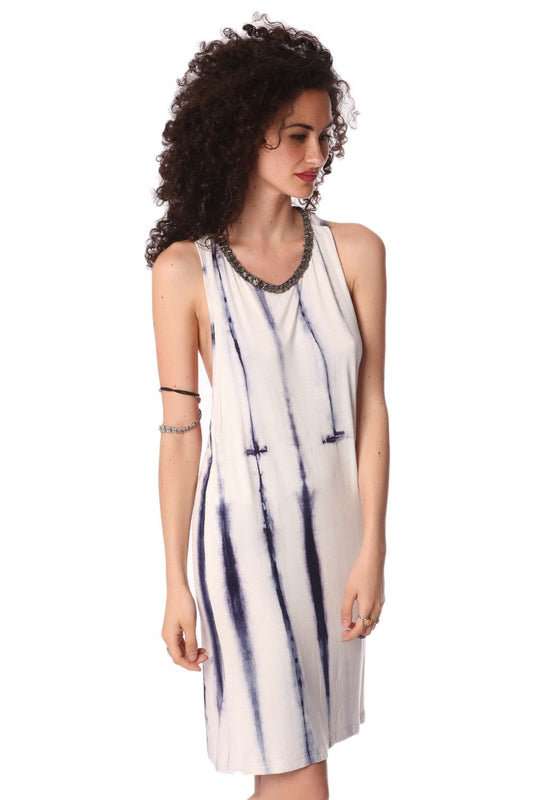 Blue slip dress in tie dye - Dresses