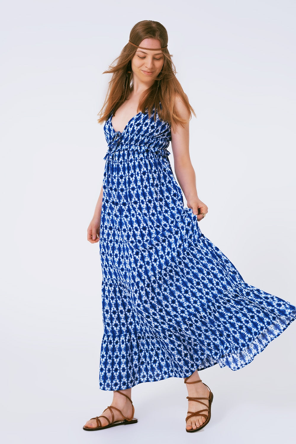 Boho Printed Strappy Maxi Dress Q2 Dresses BoutiqueLua