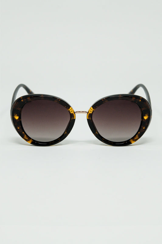 Brown Sunset Spot Oval Shaped Sunglasses - Sunglasses