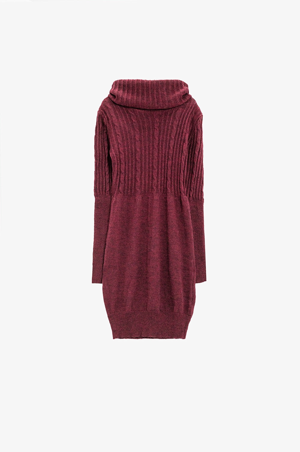 Cable Knit Midi Dress In The Color Red - Dresses