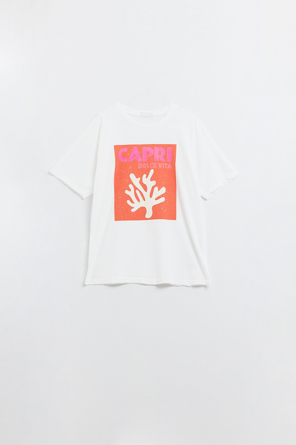 Capri La Dolce Vita White T-shirt With Graphic Print - T-Shirts