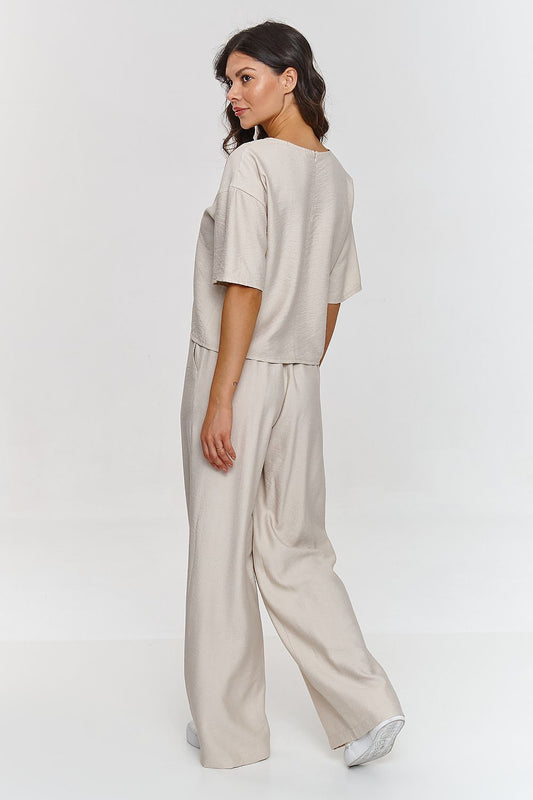 Casual Matching Set for Women Beige Lounge Wear - Outfit Sets
