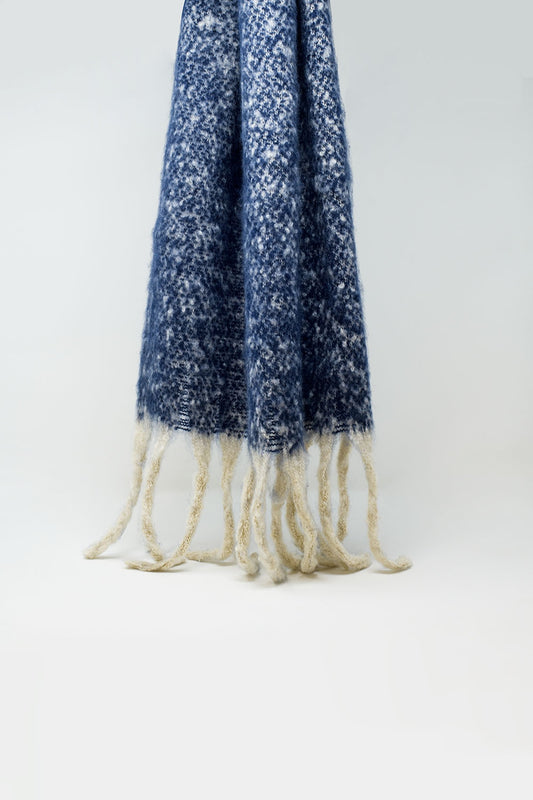 Chunky scarf with stripes in blue - Scarves