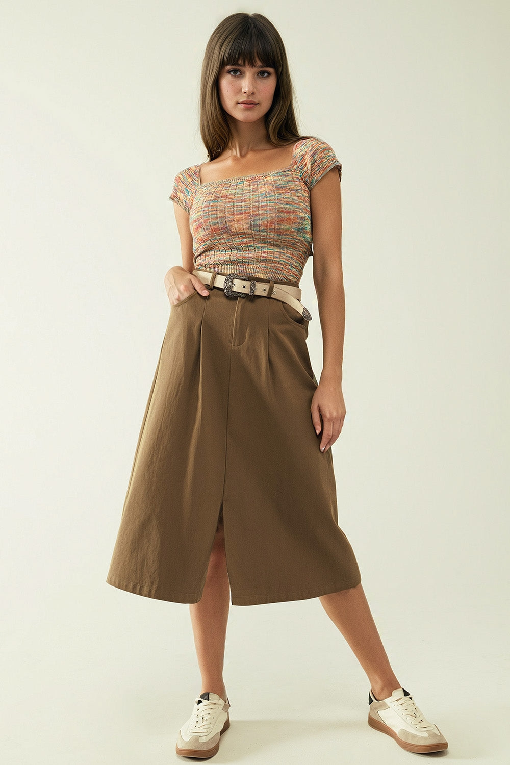 Colorful elastic top with bare lower back Q2 Sweaters BoutiqueLua