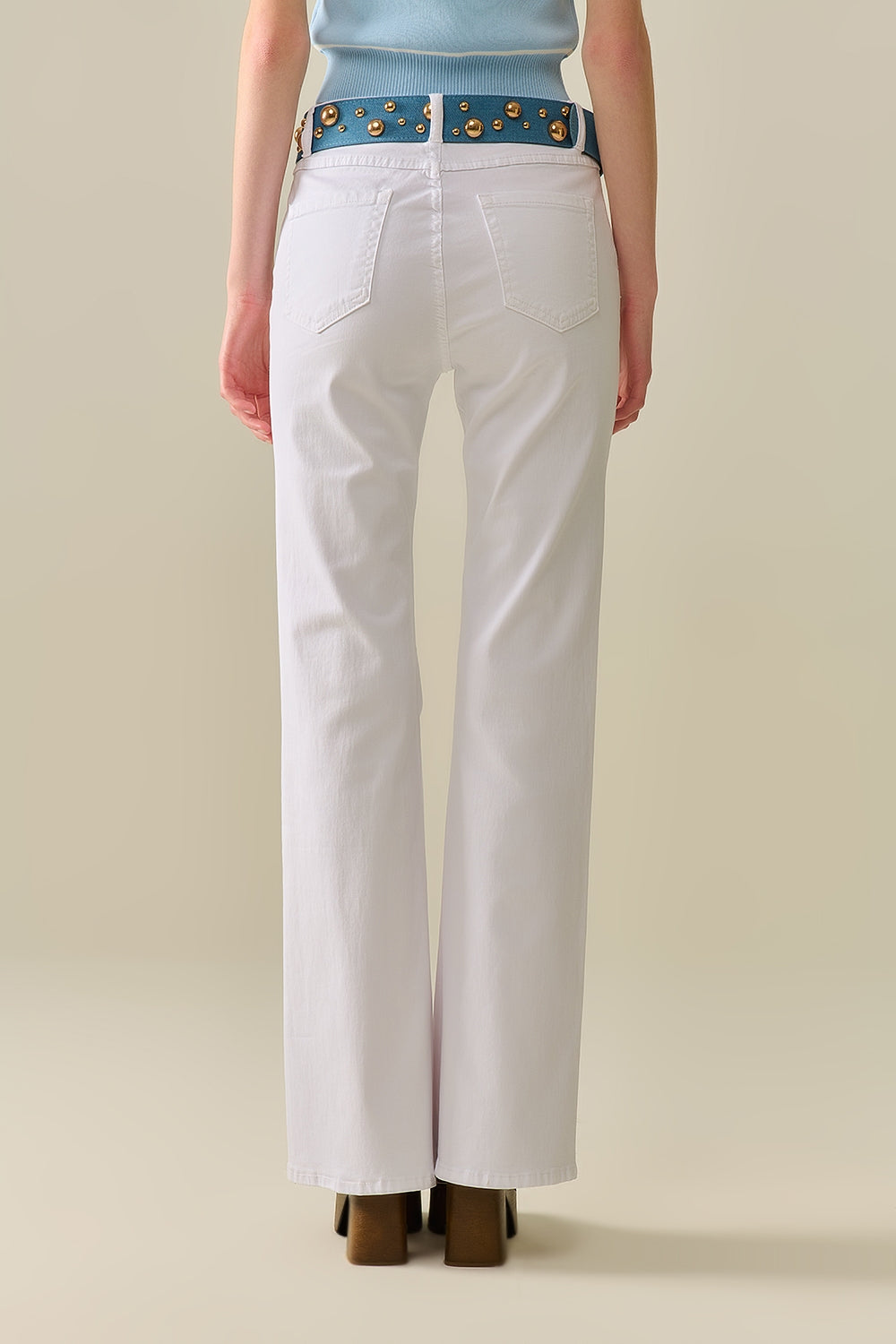 Comfy Stretcy White Flared Pants