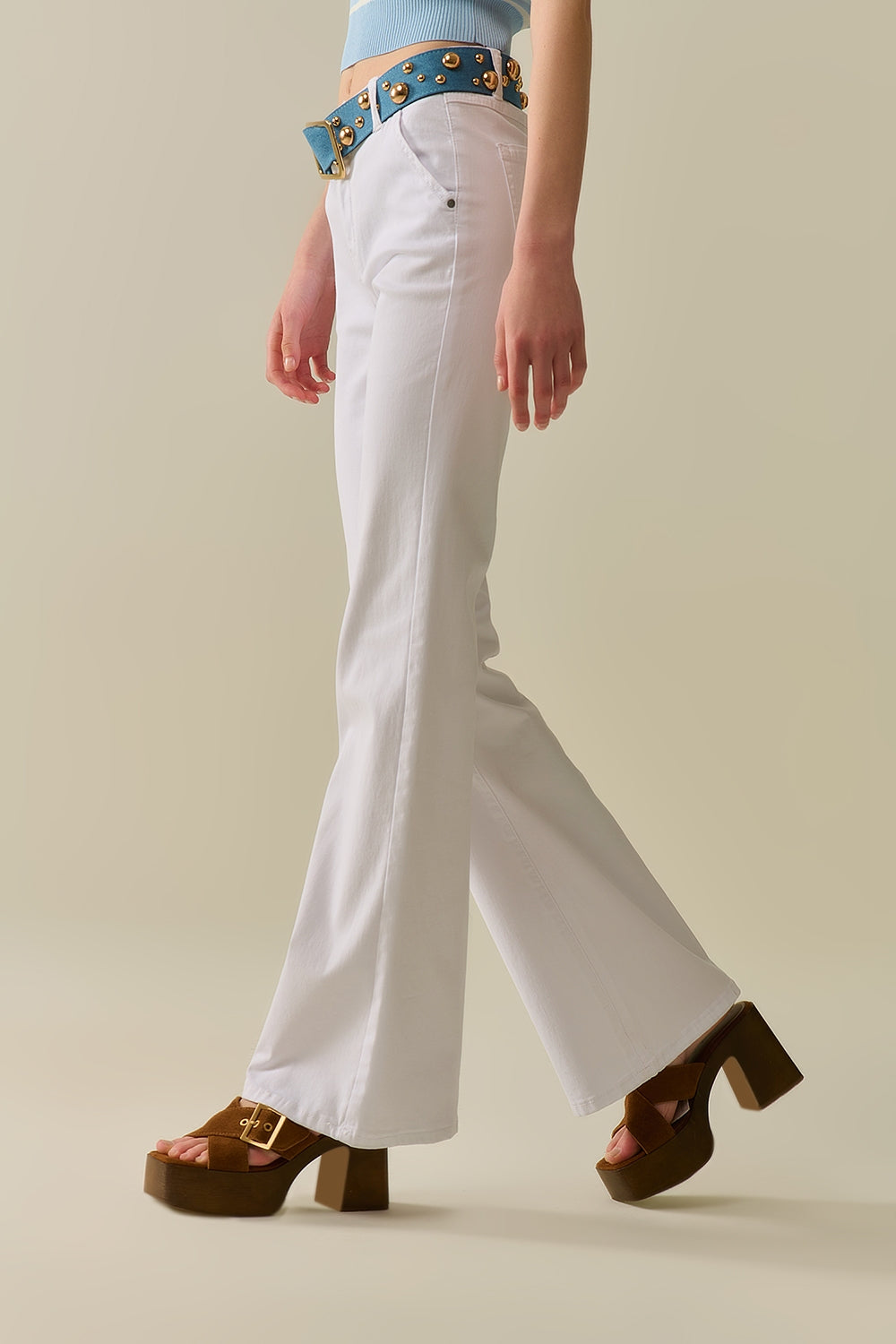 Comfy Stretcy White Flared Pants
