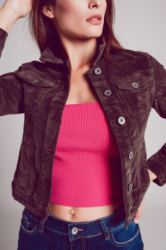 Cord jacket in brown - Jackets