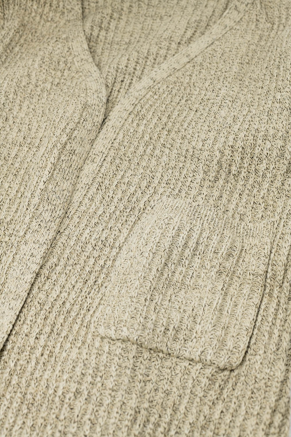 Croched Cardigan With Pockets In The Color Beige - Cardigans