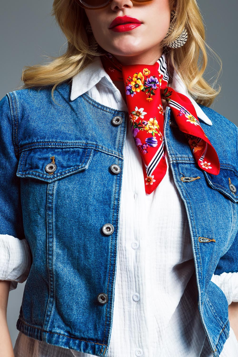 Cropped Denim Jacket CH Style In Mid Wash - Jackets