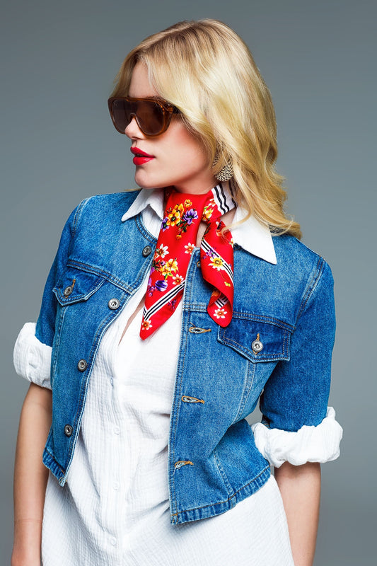 Cropped Denim Jacket CH Style In Mid Wash - Jackets