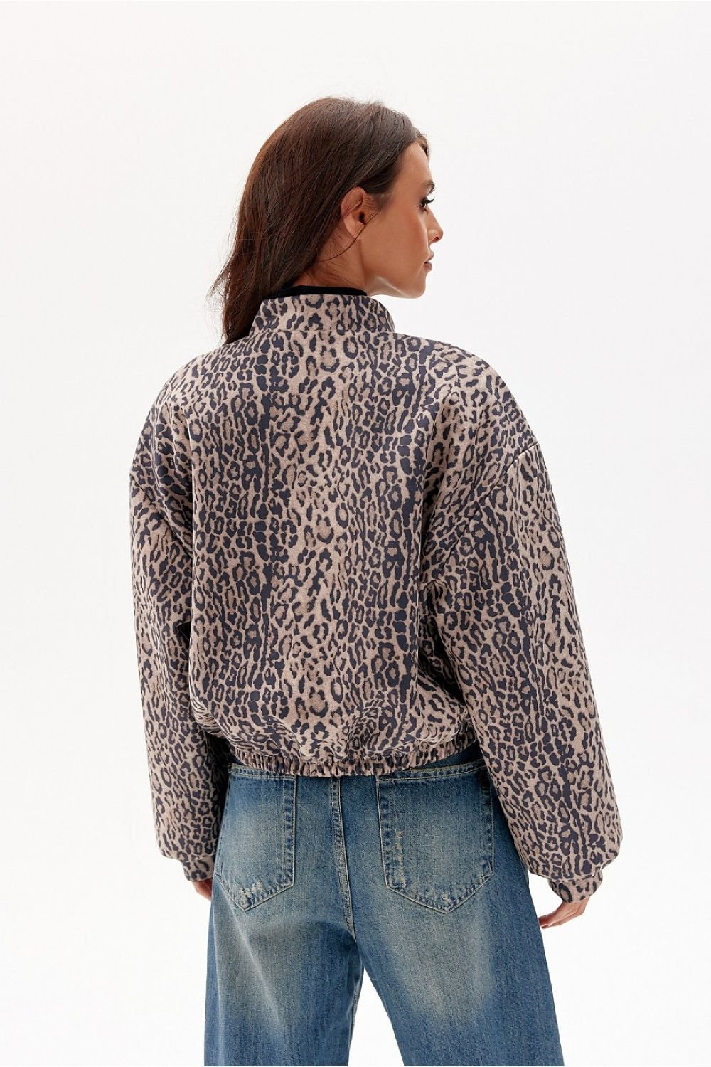 Rita Suede Jacket with Animal Print - Jackets