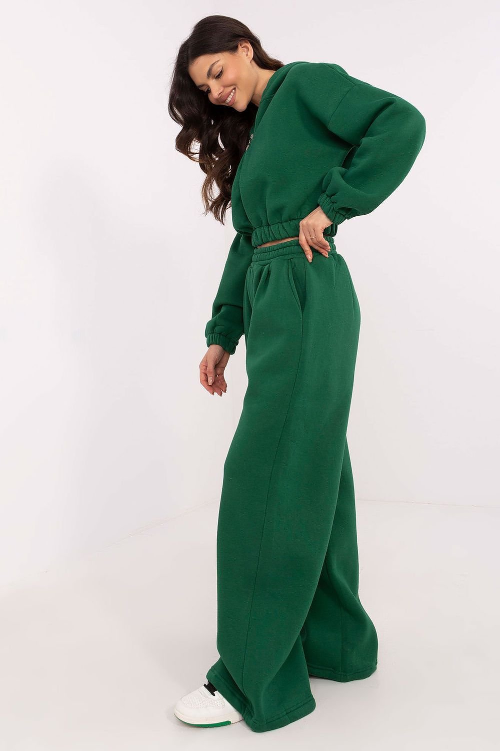 Women's Tracksuit Set with Hoodie and High-Waisted Pants - Trousers