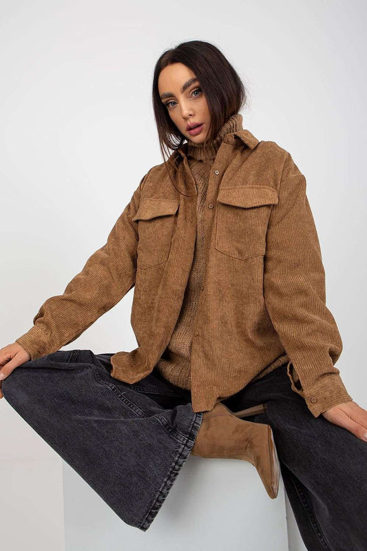 Men's Corduroy Long Sleeve Button-Down Shirt - Jackets