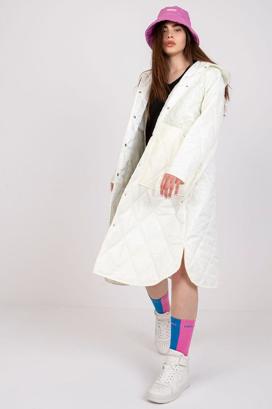Versatile Quilted Long Coat with Hood - Coats