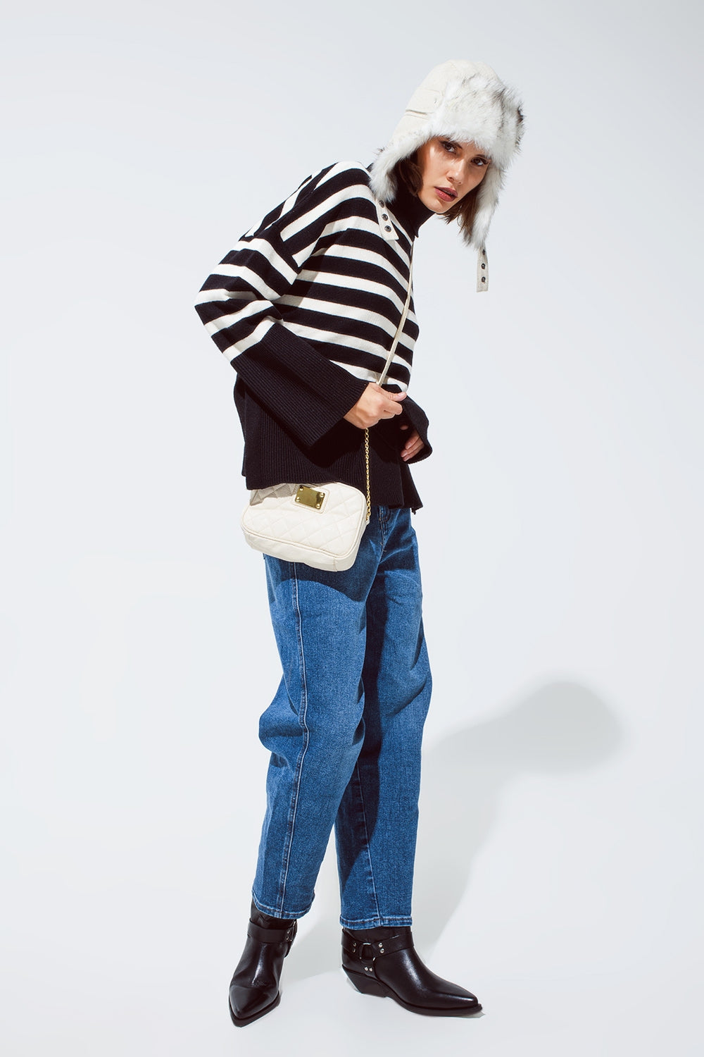 Dark blue oversized boyfriend jeans Q2 Jeans BoutiqueLua