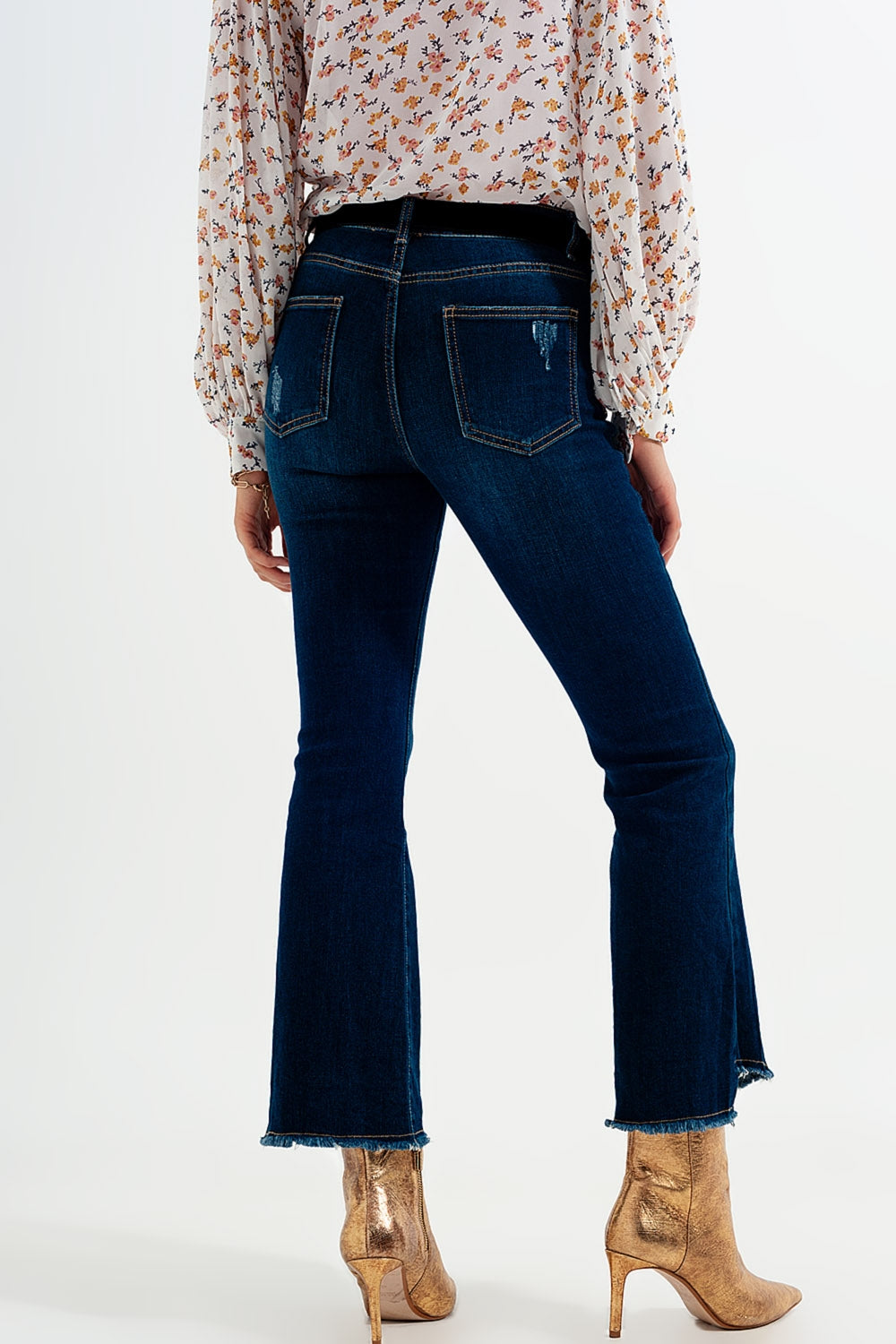 dark denim flared jeans Q2 Jeans BoutiqueLua