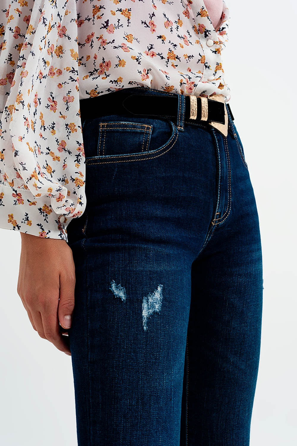 dark denim flared jeans Q2 Jeans BoutiqueLua