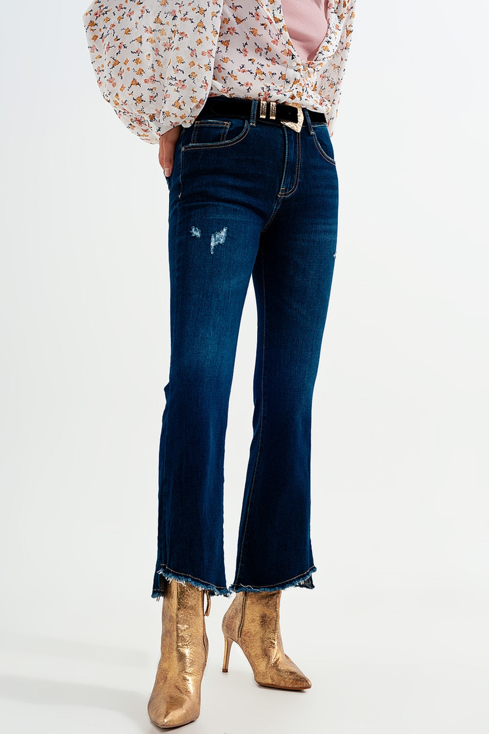 dark denim flared jeans Q2 Jeans BoutiqueLua