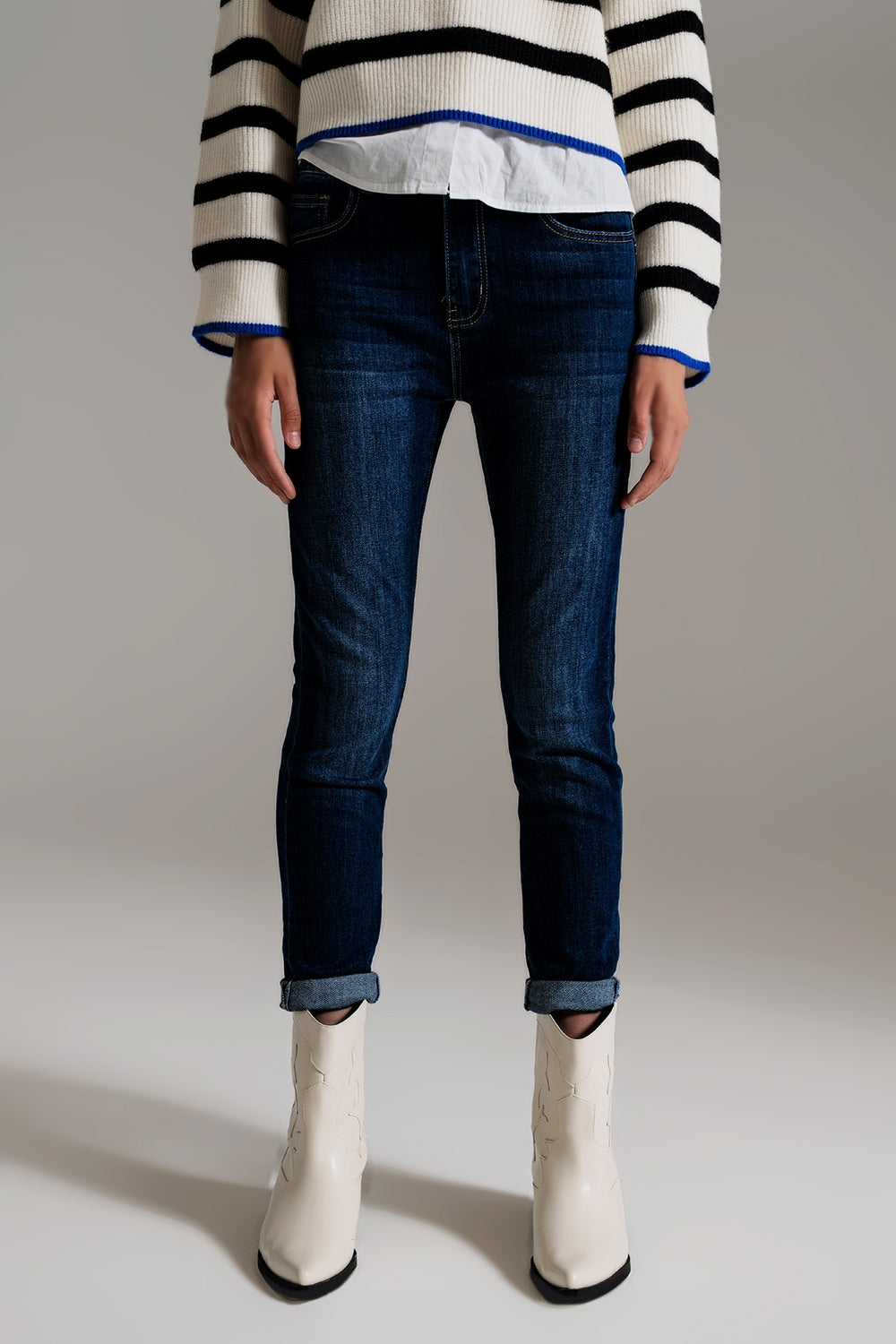 Dark wash skinny jeans with elastic elastan - Jeans