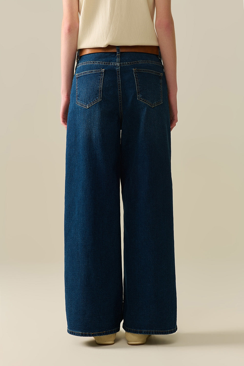 dark wash wide leg jeans