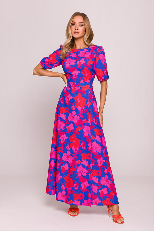 Vibrant Maxi Delicate Floral Dress for Women multicolor - Dresses