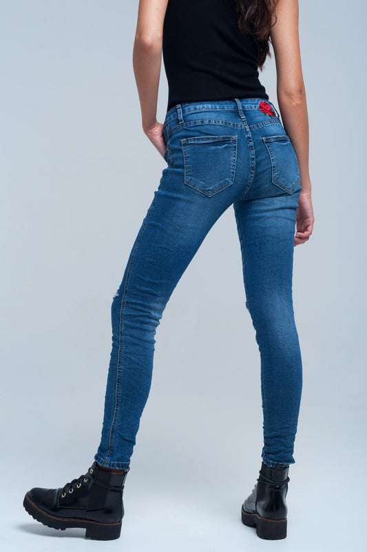 Skinny jean embroidered detail - Jeans