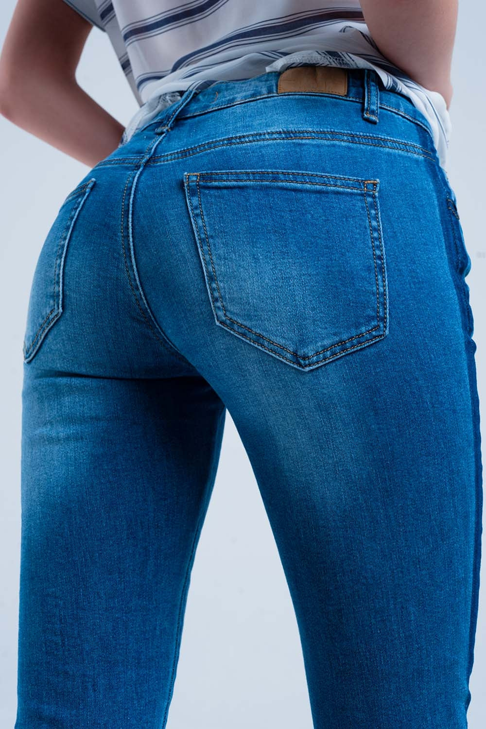 Denim jeans with blue side stripe - Jeans