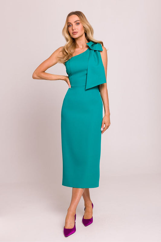 Elegant One-Shoulder Dress for Special Occasions green - Dresses