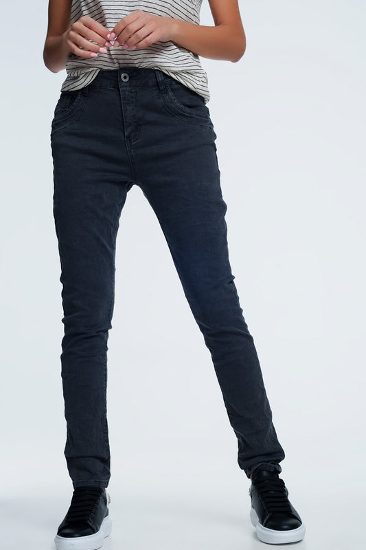 Drop crotch skinny jean in grey - Jeans