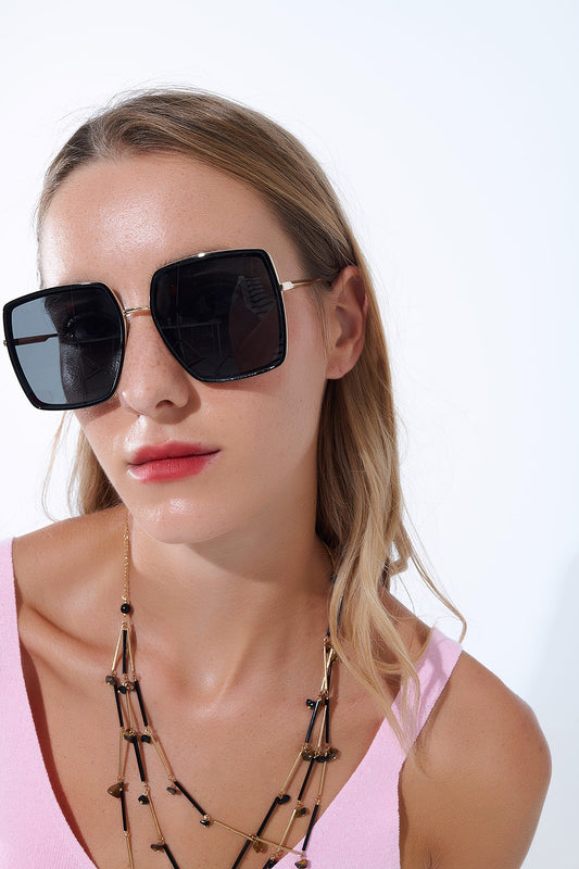 Extra Large Square Sunglasses in Black -
