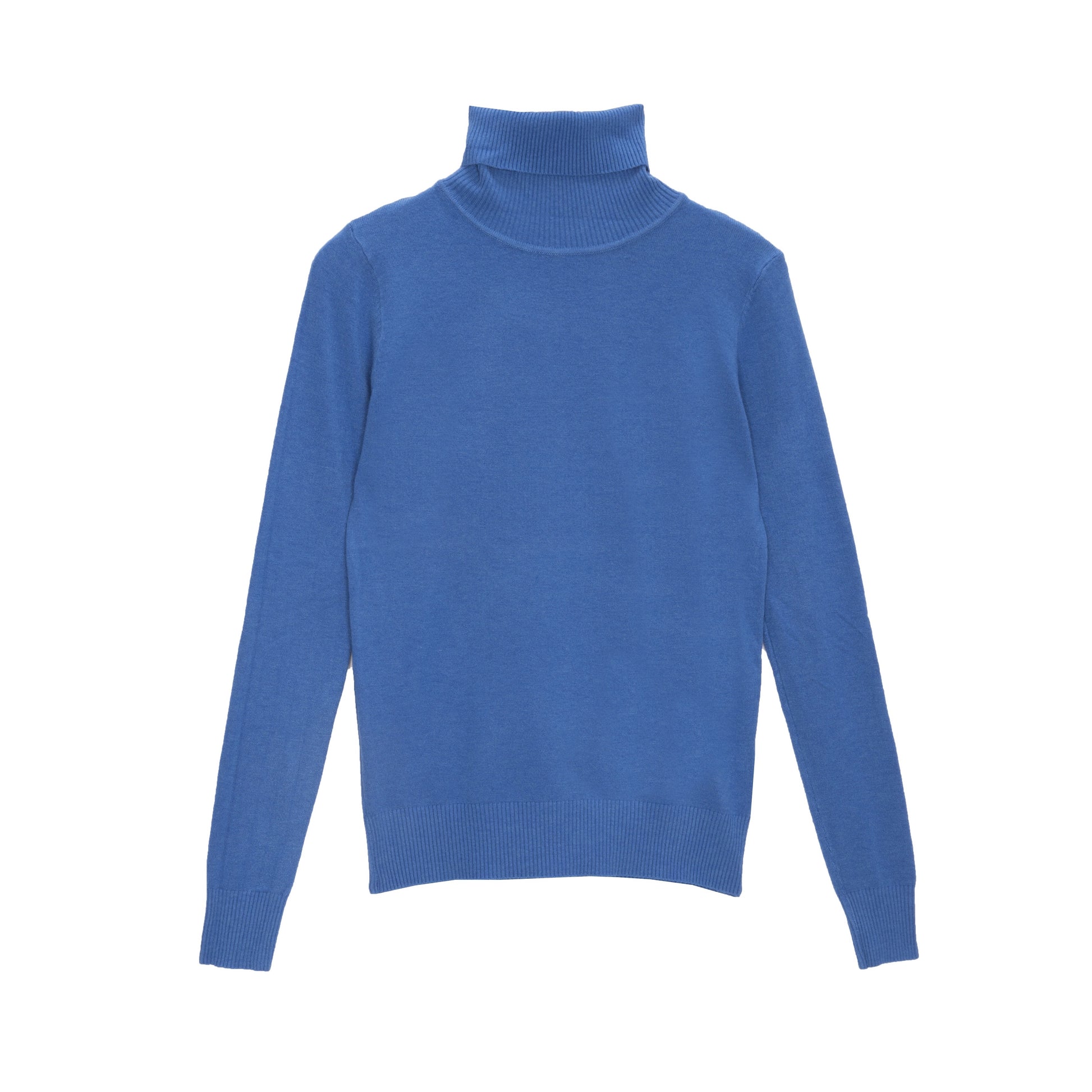 Fine knit high neck jumper in blue Q2 Sweaters BoutiqueLua